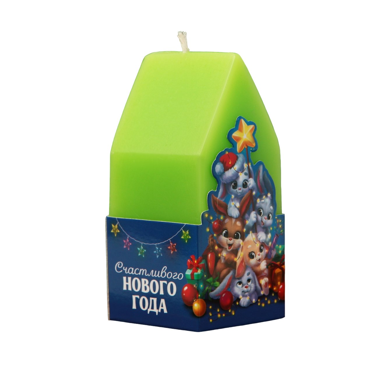 картинка Свеча новогодняя, 8*12 см, "Счастливого Нового года", 7610071 от магазина Альфанит в Кунгуре