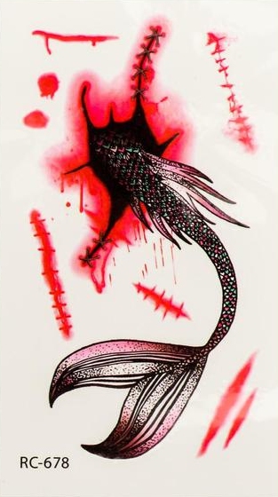 картинка Татуировки переводные, 10,5*6 см, цветная, "Русалка из раны", 6302328 от магазина Альфанит в Кунгуре