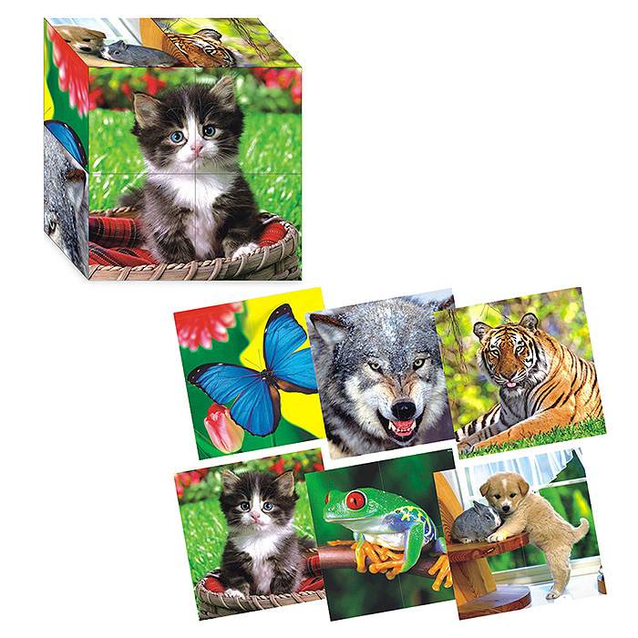 картинка Кубики, 4 шт, "Животные №2", Гелий, 01321 от магазина Альфанит в Кунгуре