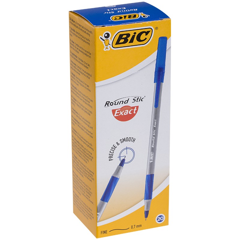 картинка Ручка шариковая, 1,2 мм, синяя, грип, "Round Stic Exact", Bic, 918543 от магазина Альфанит в Кунгуре