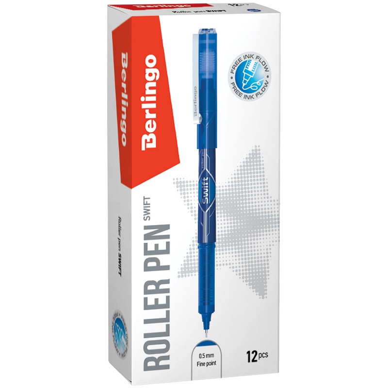 картинка Ручка шариковая роллер, 0,5 мм, синяя, грип, "Swift", Berlingo, CRm_05002 от магазина Альфанит в Кунгуре