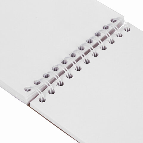 картинка Скетчбук, А5, 40 л, 200 г/м2, спираль, акварельная бумага, белый, BRAUBERG, 110994 от магазина Альфанит в Кунгуре