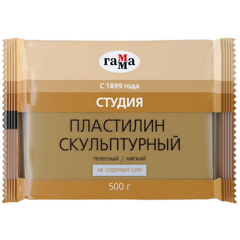картинка Пластилин скульптурный, 500 гр, телесный, мягкий, ГАММА, 2.80.Е050.002 от магазина Альфанит в Кунгуре