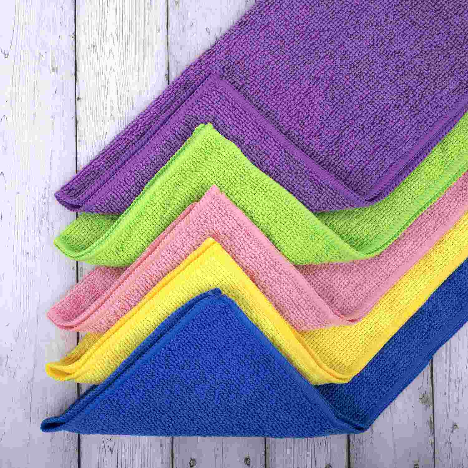 картинка Салфетки из микрофибры, 10 шт, 30*30 см, "Multi Colour Economy Pack 10", LAIMA, 607794 от магазина Альфанит в Кунгуре