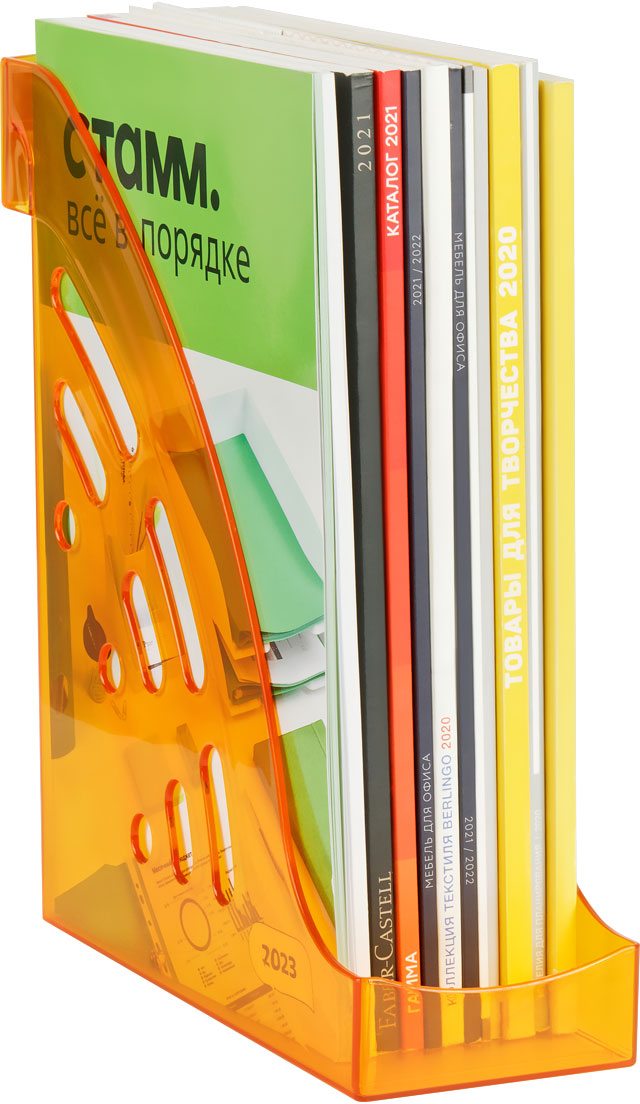 картинка Лоток для бумаг вертикальный 1 отдел, 286*285*95 мм, пластик, оранжевый тонированный, "Эксперт", СТАММ, ЛТВ-31154 от магазина Альфанит в Кунгуре