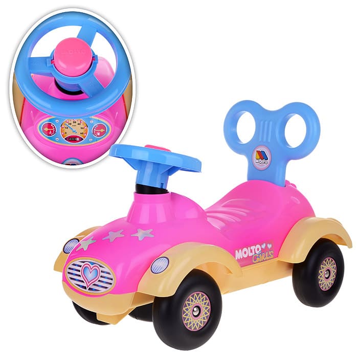 картинка Машина-толокар, пластик, розовый, для девочек, "Сабрина", Стром, 9219 от магазина Альфанит в Кунгуре