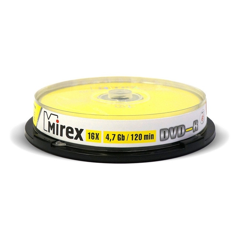 картинка Диски DVD-R Mirex Cake, 10 шт, 16x, бокс, UL130003A1L от магазина Альфанит в Кунгуре