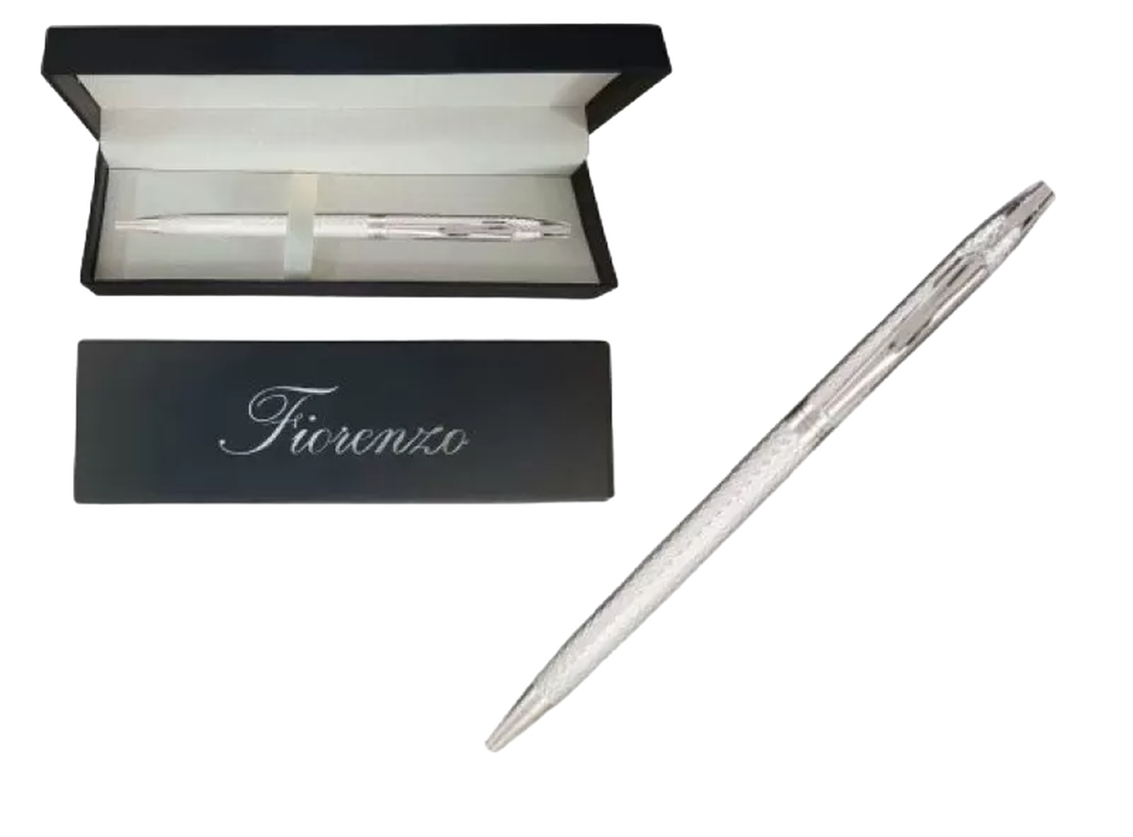 картинка Ручка подарочная шариковая, 0,7 мм, синяя, корп. серебро, поворотный механизм, в футляре, Fiorenzo, 232055 от магазина Альфанит в Кунгуре