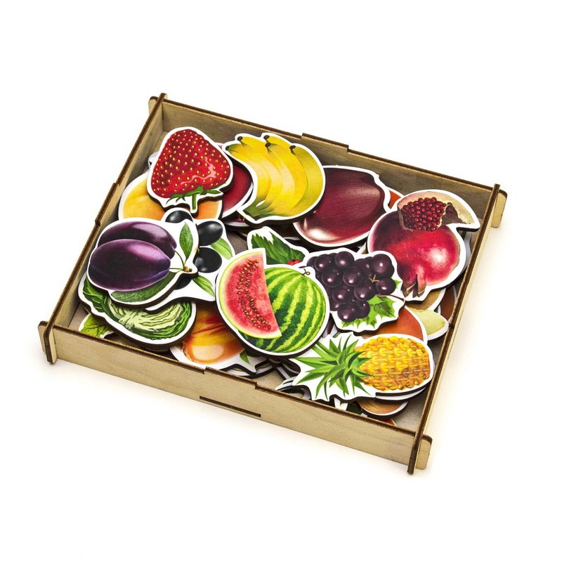 картинка Пазл деревянный, тройной, "Овощи, фрукты, ягоды", Woodlandtoys, 111401 от магазина Альфанит в Кунгуре