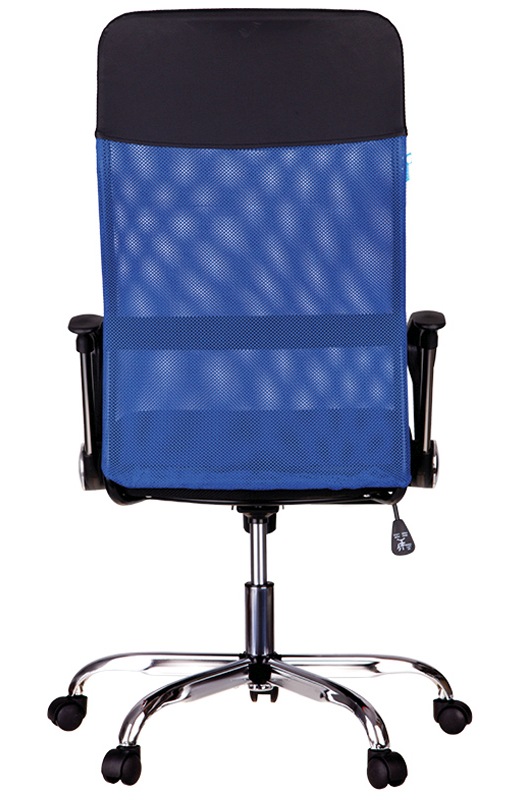 картинка Кресло руководителя Helmi "HL-E16 Content", ткань/сетка/экокожа, черный/синий, 311358 от магазина Альфанит в Кунгуре