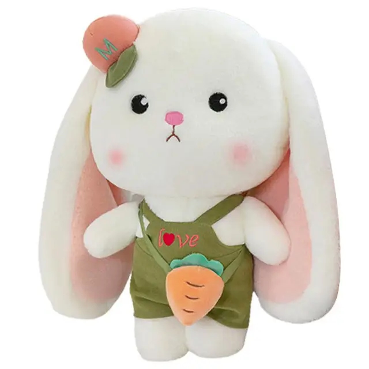 картинка Игрушка мягкая, 38 см, с морковкой, в шортах, "Заяц мальчик" от магазина Альфанит в Кунгуре