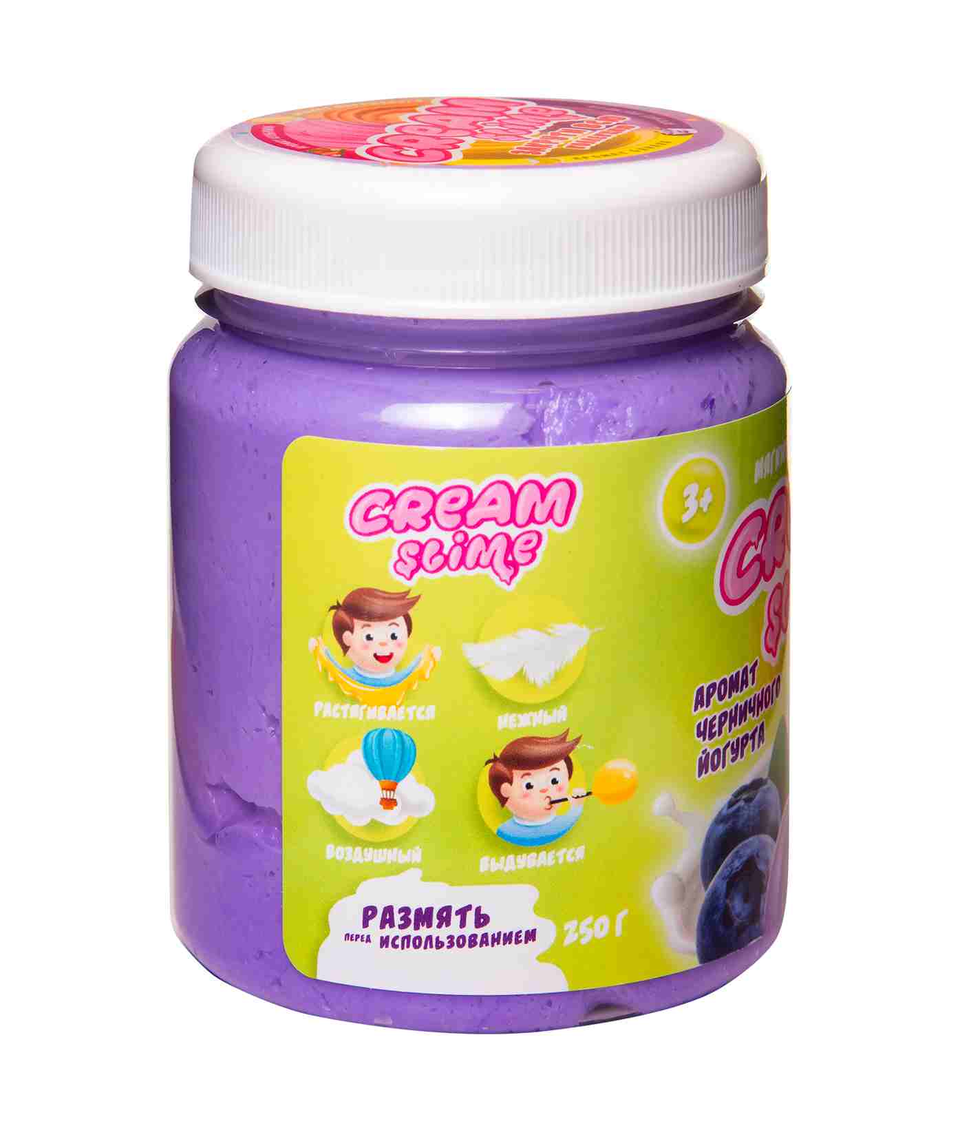 картинка Слайм, 250 гр, фиолетовый, в банке, ароматизированный, "Cream. Черничный йогурт", Slime, SF02-J от магазина Альфанит в Кунгуре