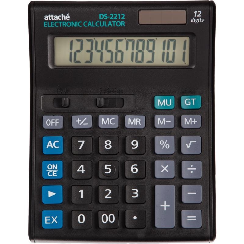 картинка Калькулятор настольный, 12 разрядов, двойное питание, черный, "Economy", Attache, 974205 от магазина Альфанит в Кунгуре