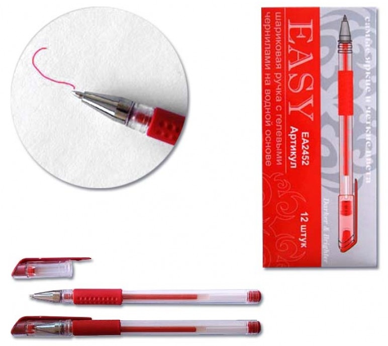 картинка Ручка гелевая, 0,7 мм, красная, корп. прозрачный, грип, "Everyday", 2452 от магазина Альфанит в Кунгуре
