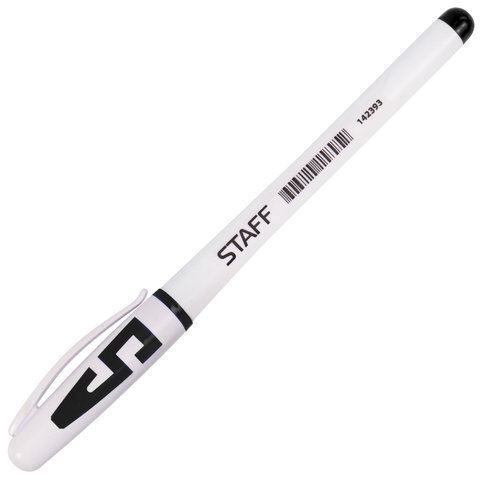 картинка Ручка гелевая, 0,5 мм, черная, корп. белый, грип, "Manager GP-196", STAFF, 142393 от магазина Альфанит в Кунгуре