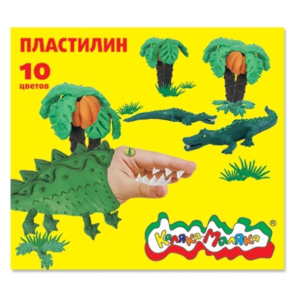 картинка Пластилин, 10 цв, 10 шт, 150 гр, со стеком, Каляка-Маляка, ПКМ10 от магазина Альфанит в Кунгуре