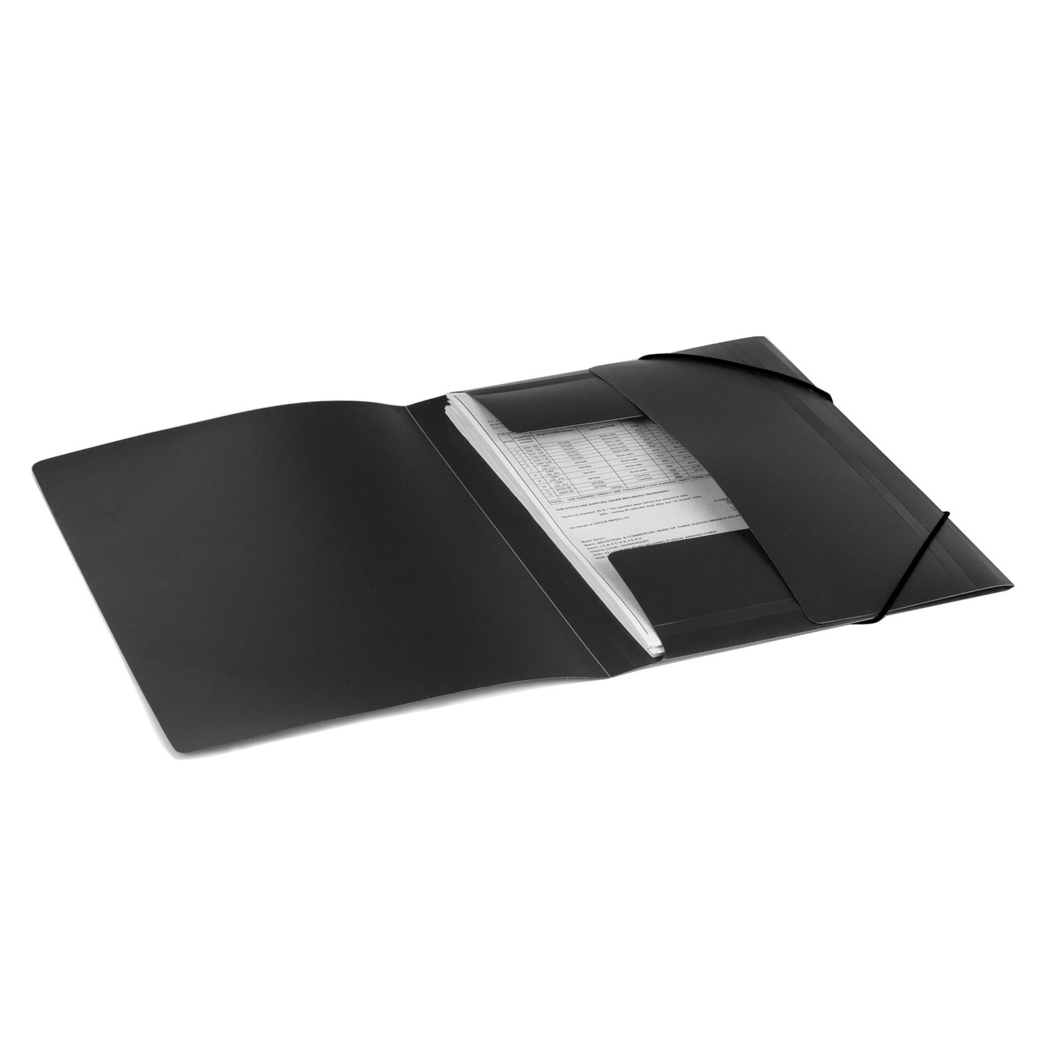 картинка Папка на резинке, А4, 500 мкм, до 300 л, пластик, черный, "Стандарт", BRAUBERG, 221624 от магазина Альфанит в Кунгуре