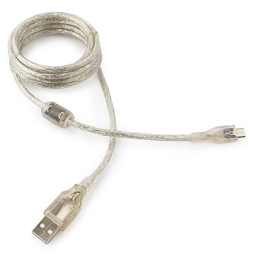 картинка Кабель USB 2.0 AM-BM 1.8м, золочёные контакты, Cablexpert, CCP-mUSB2-AMBM-6-TR от магазина Альфанит в Кунгуре