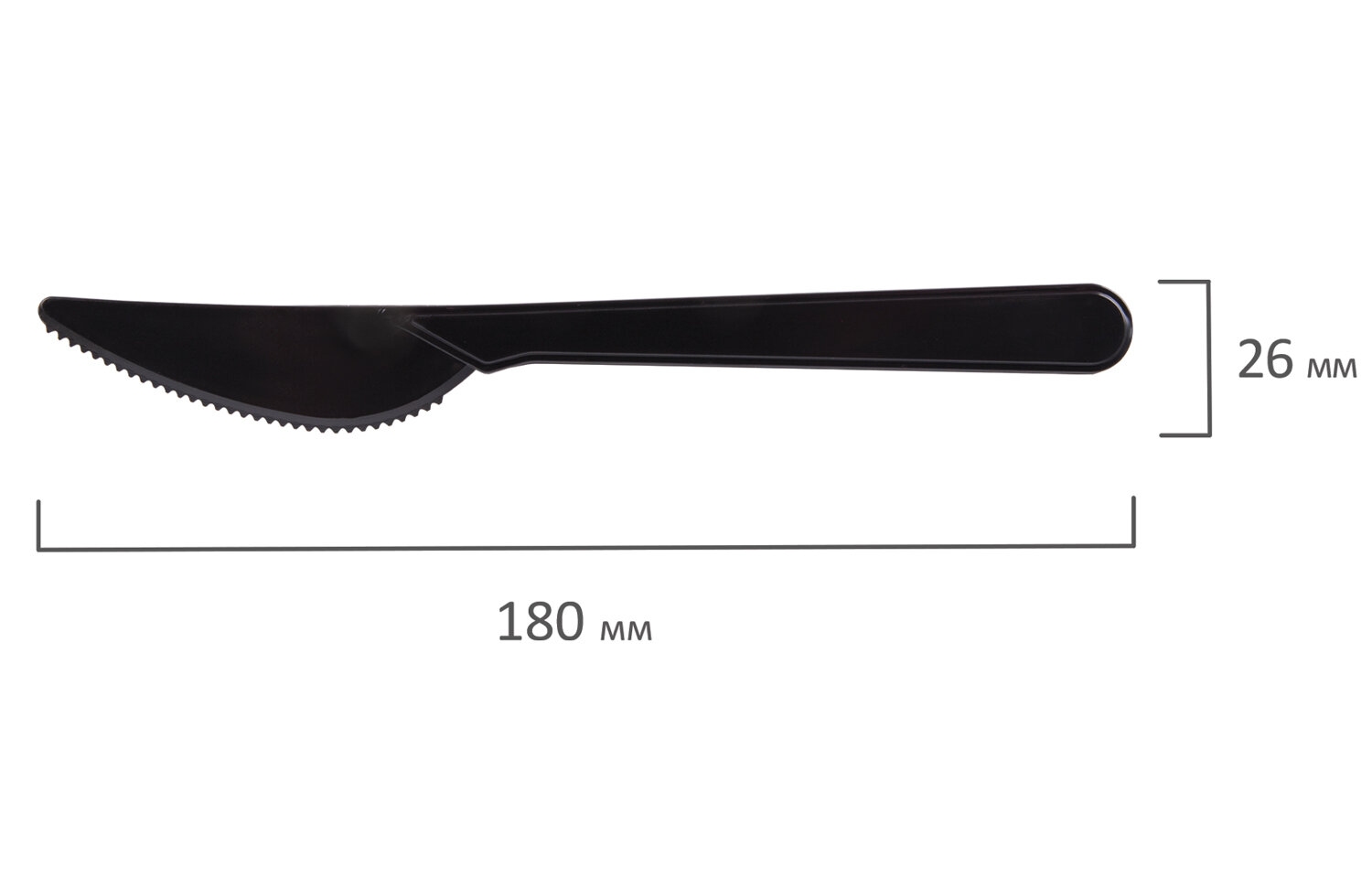 картинка Ножи одноразовые 50 шт, 180 мм, пластик, черный, "Эталон", Белый аист, 607841 от магазина Альфанит в Кунгуре
