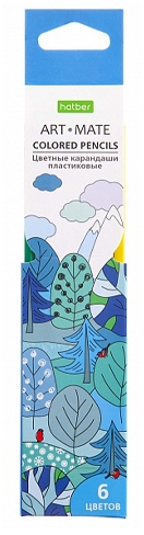 картинка Карандаши цветные, 6 цв, 6 шт, пластик, шестигранный корпус, заточенные, "ART-Mate", Hatber, CS_068176 от магазина Альфанит в Кунгуре