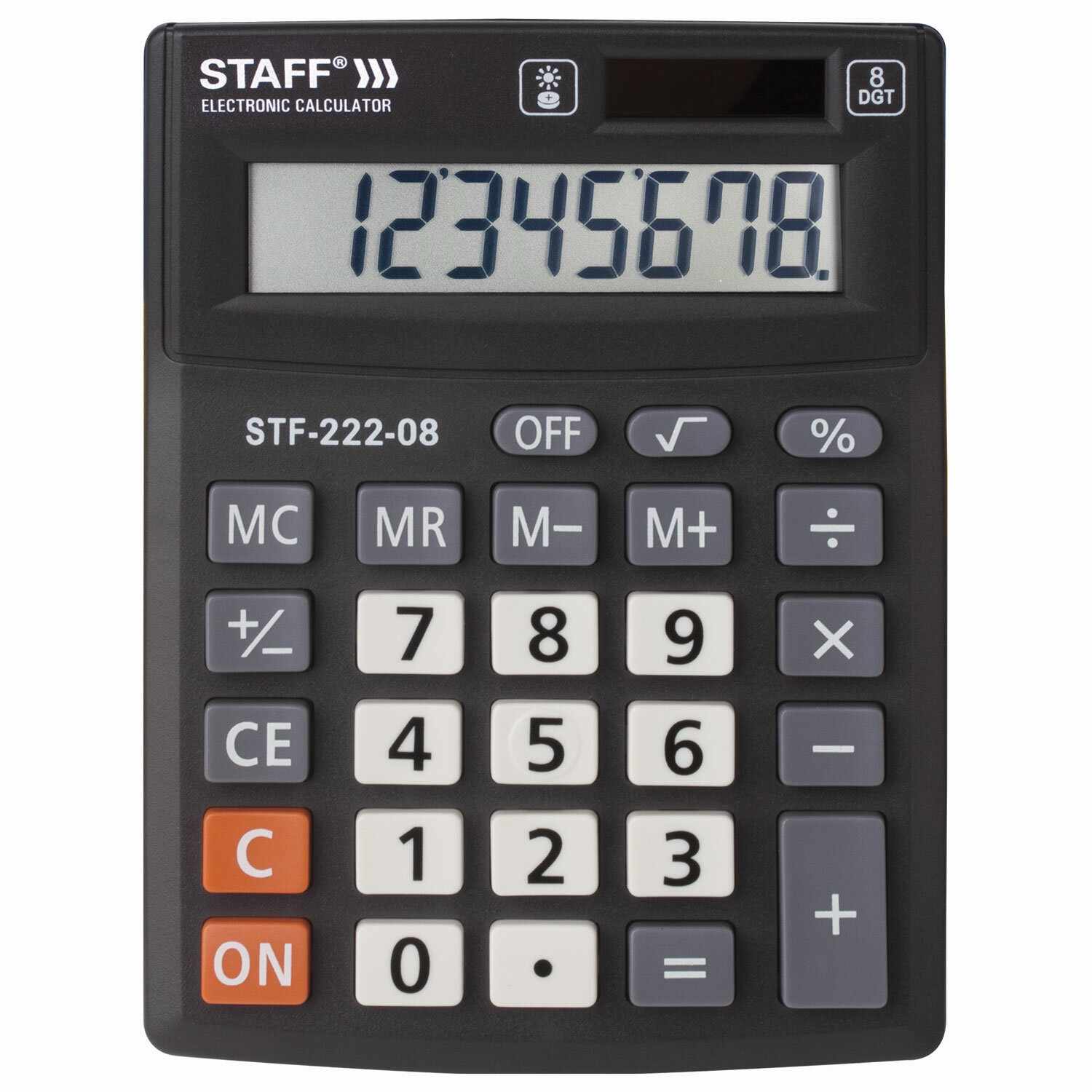 картинка Калькулятор настольный, 8 разрядов, 13,8*10,3 см, двойное питание, "STF-222", STAFF, 250418 от магазина Альфанит в Кунгуре