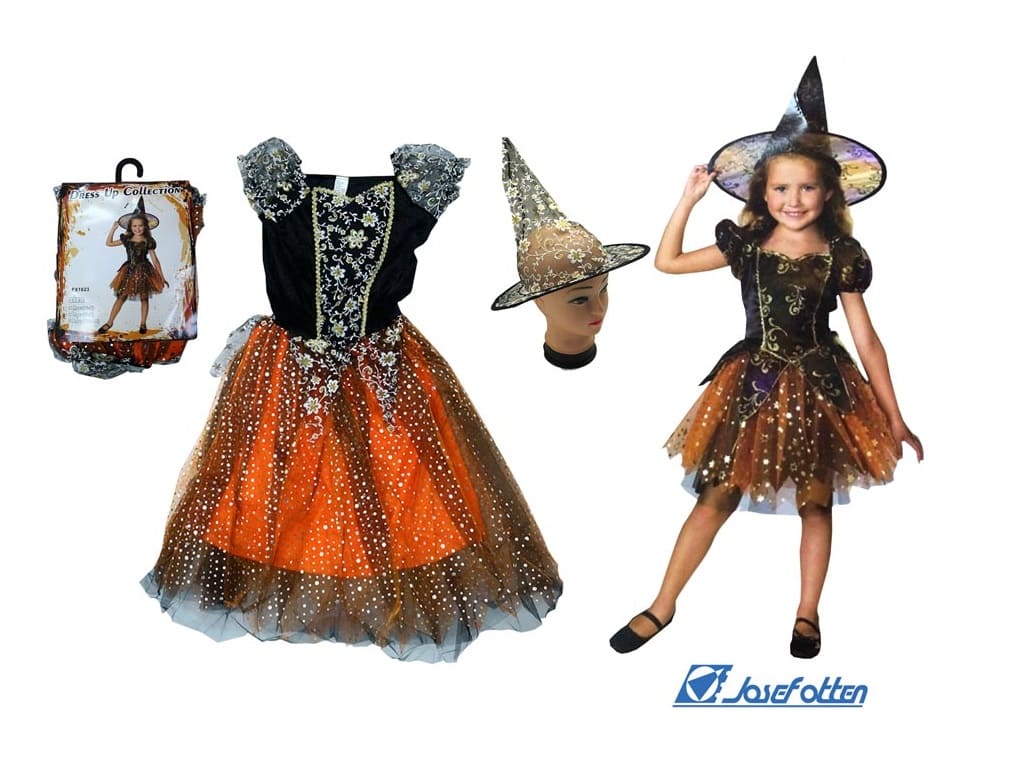 картинка Костюм карнавальный, 7-9 лет, платье, шляпка, "Ведьмочка", Josef Otten, 6261 от магазина Альфанит в Кунгуре