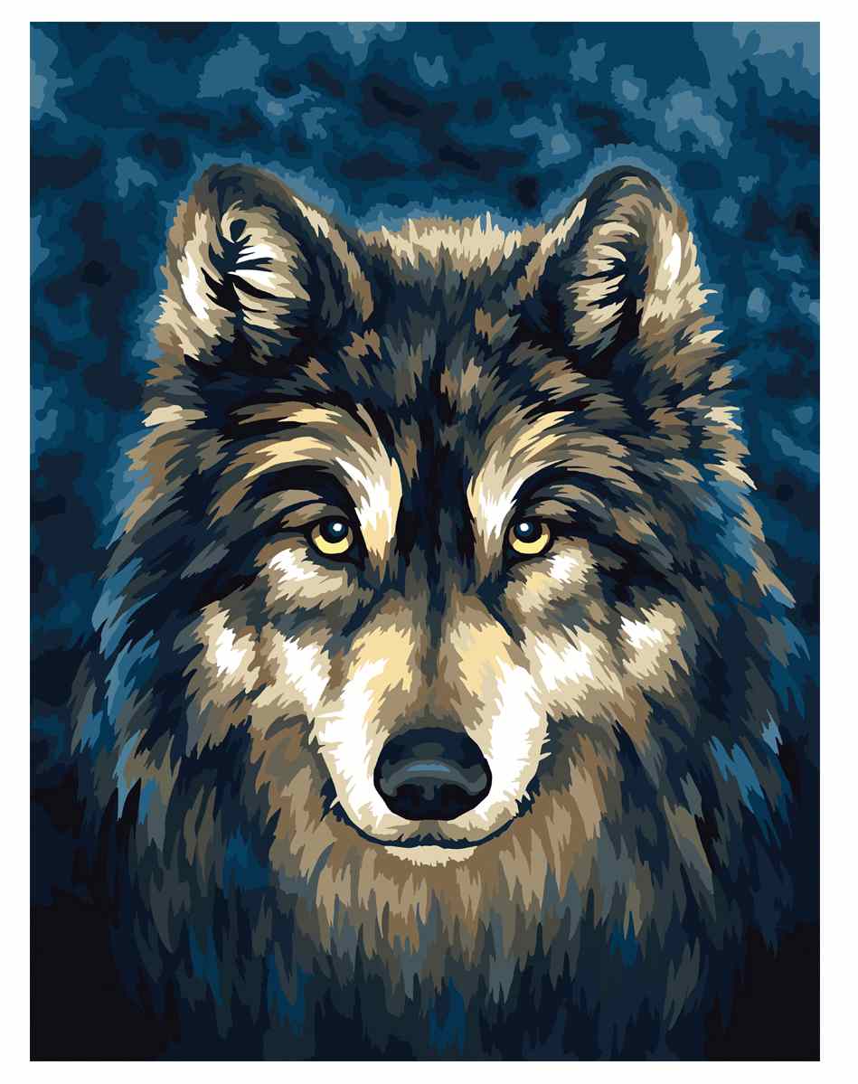 картинка Картина по номерам, 30*40 см, на подрамнике, "Волк", Три совы, КХ3040_53841 от магазина Альфанит в Кунгуре