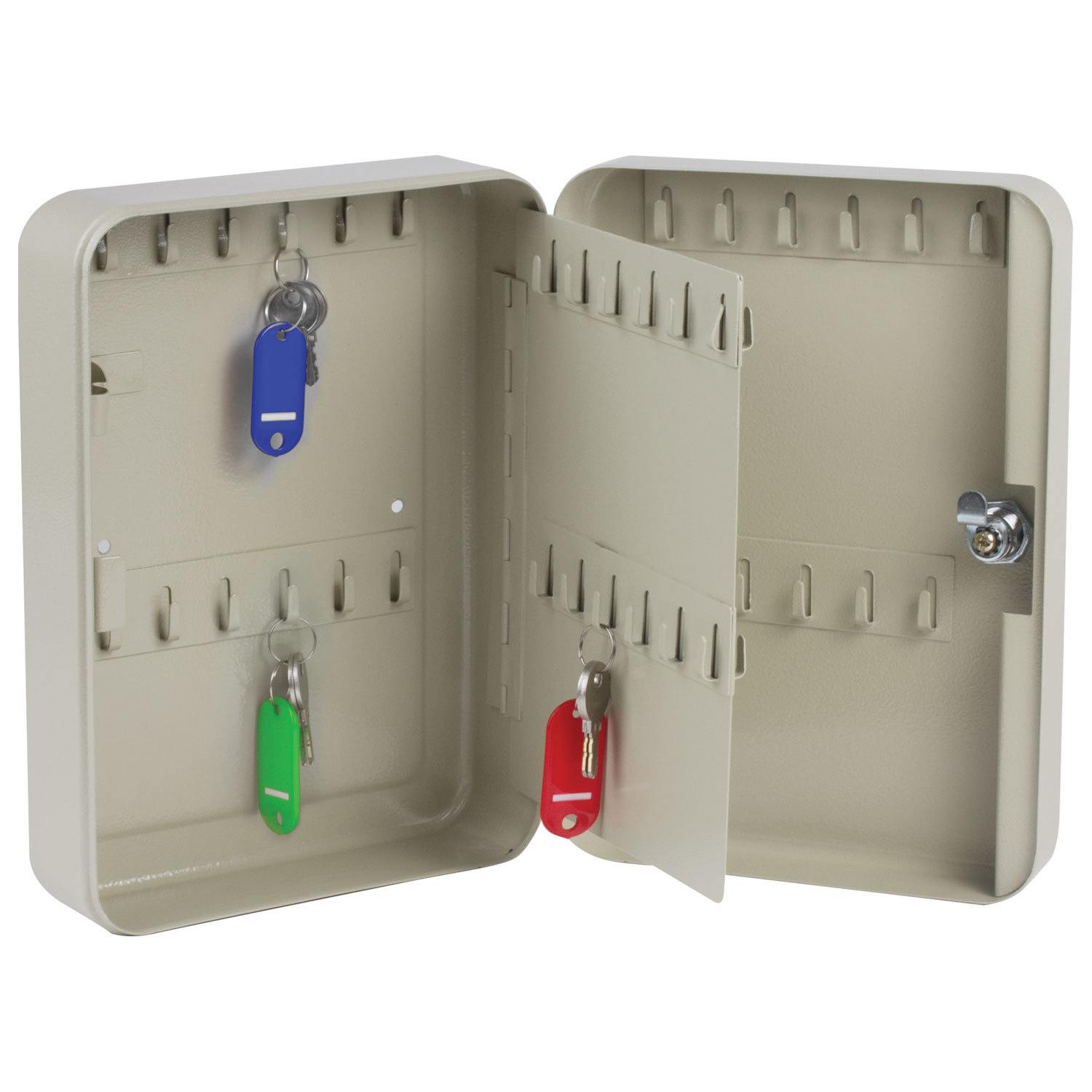 картинка Ключница, 25*18*8 см, на 48 ключей, с замком, серый, BRAUBERG, 290338 от магазина Альфанит в Кунгуре