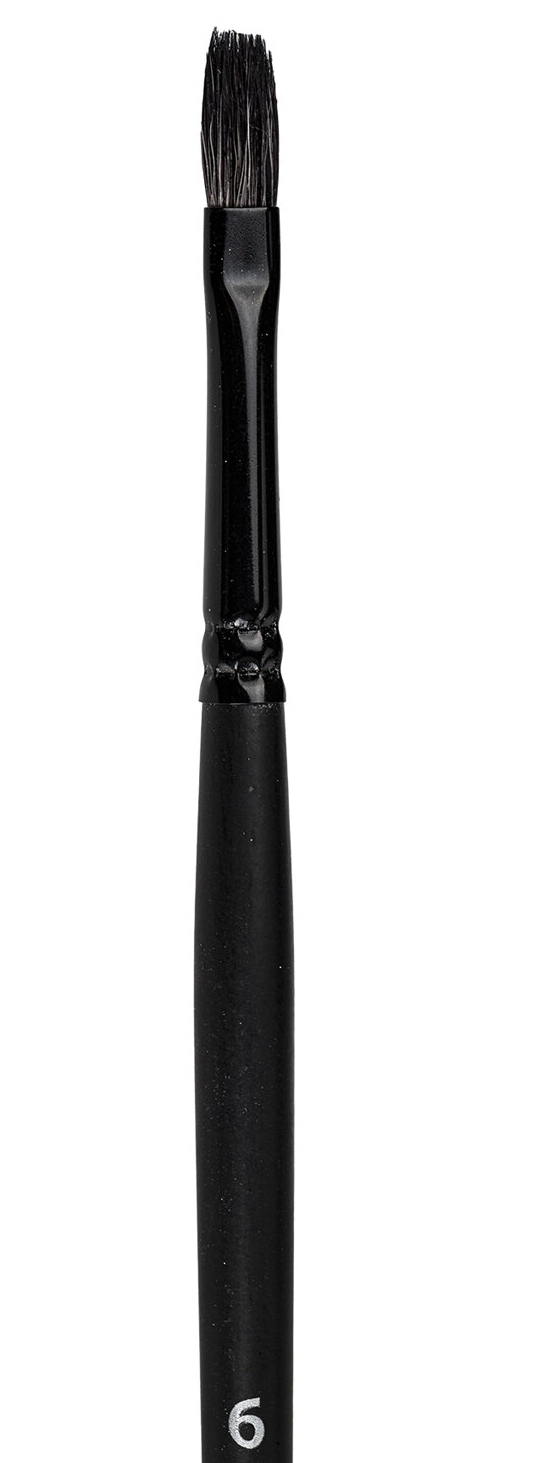 картинка Кисть художественная № 6, белка, плоская, длинная ручка, BRAUBERG, 200918 от магазина Альфанит в Кунгуре
