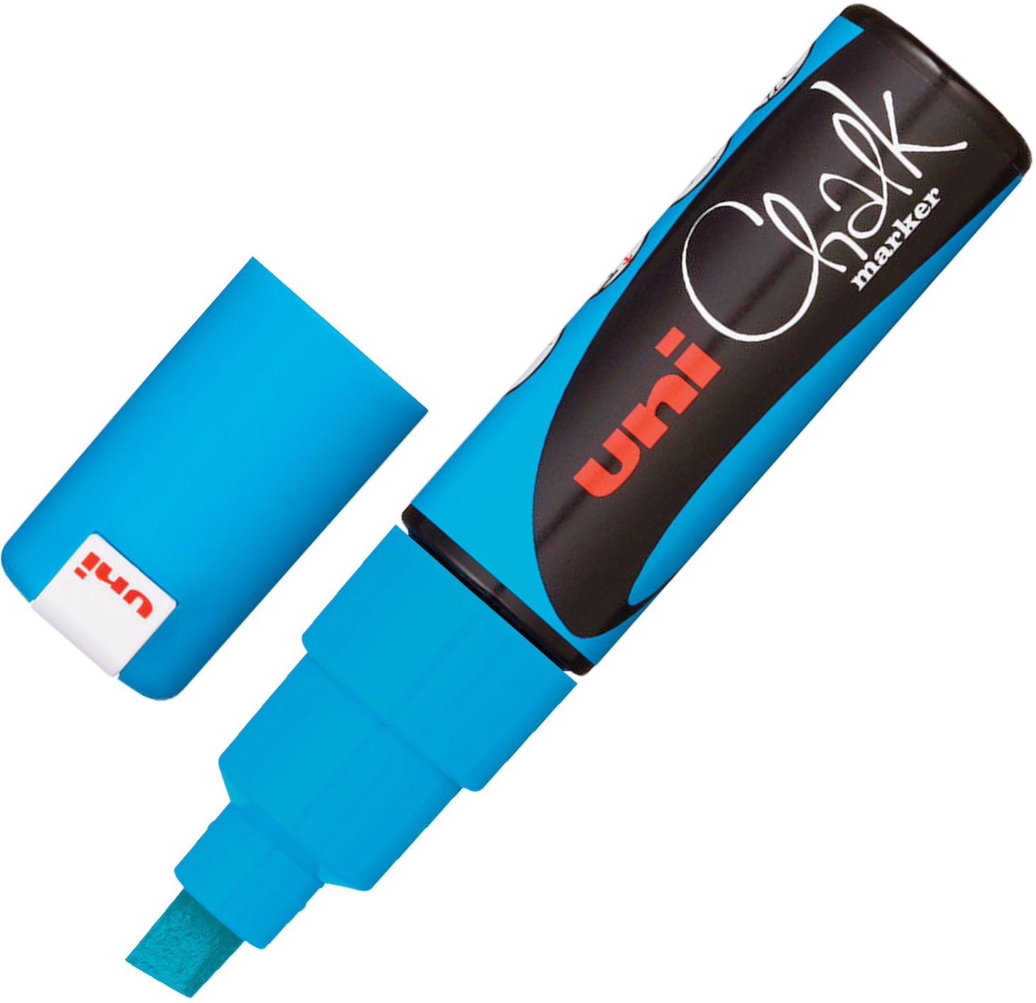 картинка Маркер меловой, 8 мм, скошенный, синий, для гладких поверхностей, "Chalk", UNI, 142638 от магазина Альфанит в Кунгуре