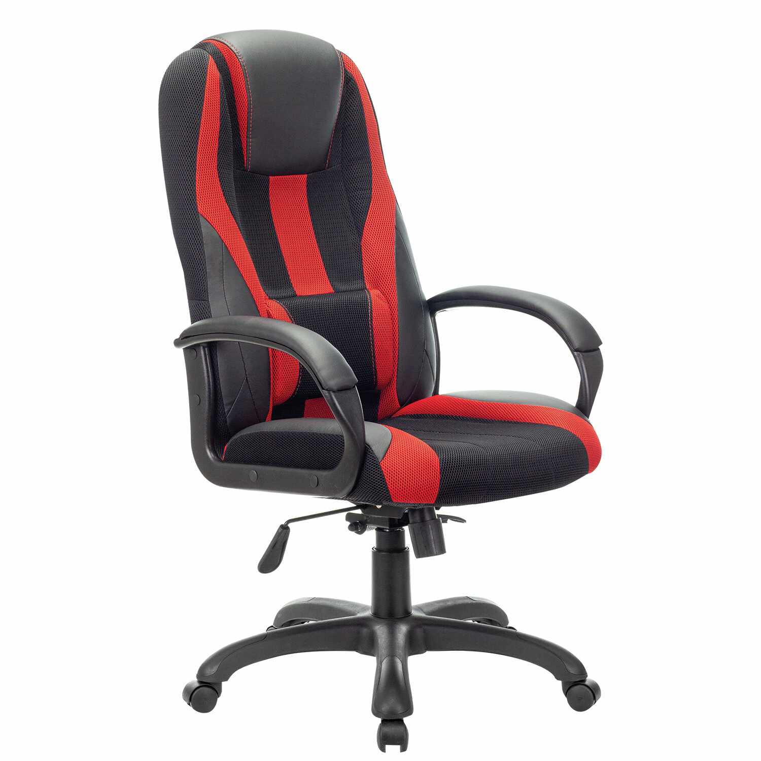 картинка Кресло офисное BRABIX "Rapid GM-102", экокожа/ткань, черное/красное, 532107 от магазина Альфанит в Кунгуре