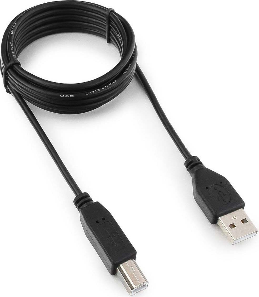 картинка Кабель соединительный для принтера Гарнизон USB 2.0 AM — USB 2.0 BM, 1,8 м, черный, GCC-USB2-AMBM-1.8M от магазина Альфанит в Кунгуре