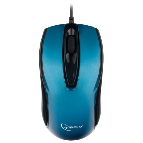 картинка Мышь проводная бесшумная Gembird MOP-405-B, 1000 dpi, USB, синий от магазина Альфанит в Кунгуре
