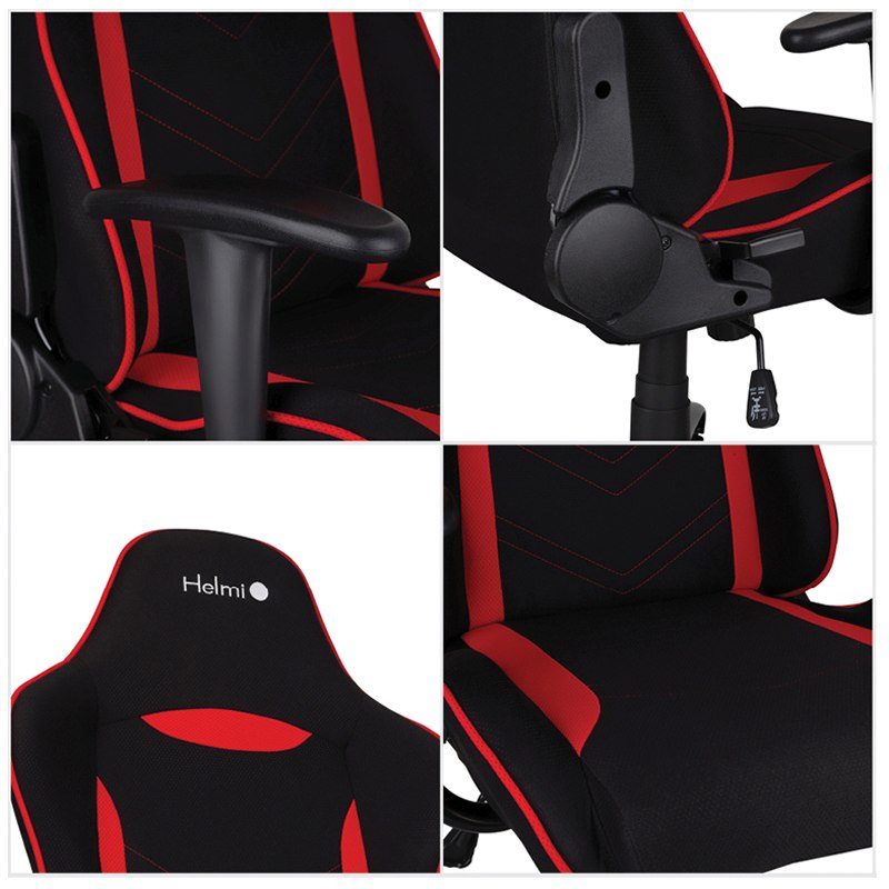 картинка Кресло игровое Helmi "Winner HL-G06", ткань, черный/красный, 279715 от магазина Альфанит в Кунгуре