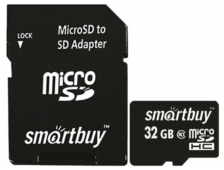 картинка Карта памяти micro-SD SmartBuy 32 GB Class 10, с адаптером, SB32GBSDCL10-01LE SDXC от магазина Альфанит в Кунгуре