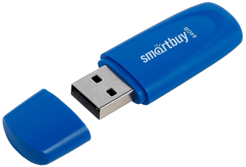 картинка Флеш-диск SmartBuy 64 GB USB 2.0, Scout, синий, SB064GB2SCB от магазина Альфанит в Кунгуре