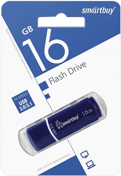 картинка Флеш-диск SmartBuy 16 GB USB 3.0, Crown, синий, SB16GBCRW-Bl от магазина Альфанит в Кунгуре