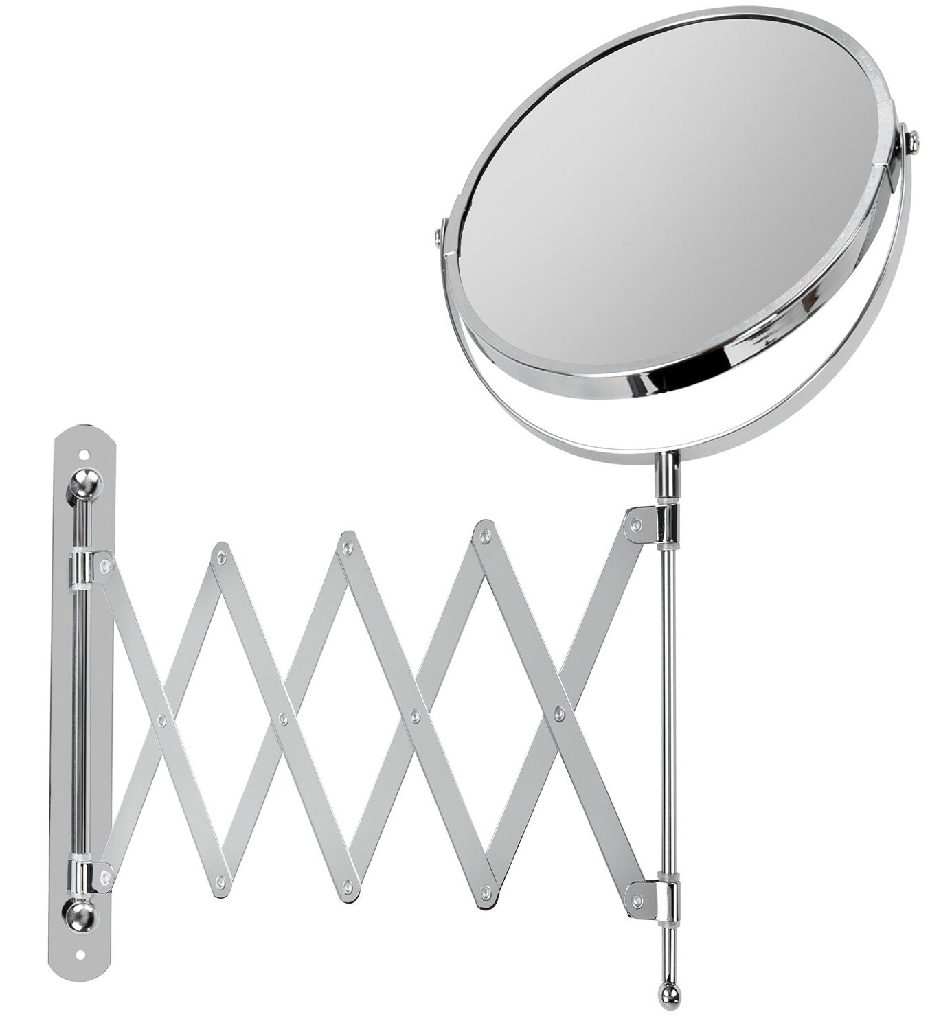 картинка Зеркало настенное, 17 см, двусторонее, с увеличением, выдвижное, BRABIX, 60742 от магазина Альфанит в Кунгуре