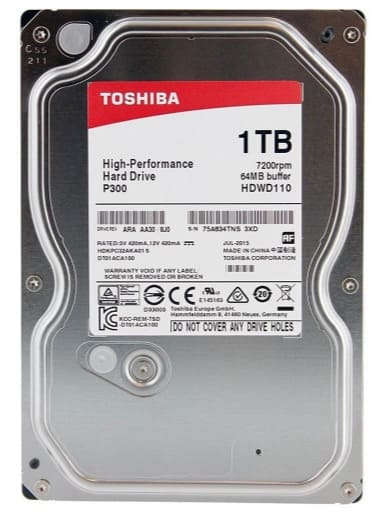 картинка Жесткий диск 1 TB Toshiba, P300, HDWD110UZSVA, SATA III, 3.5" от магазина Альфанит в Кунгуре