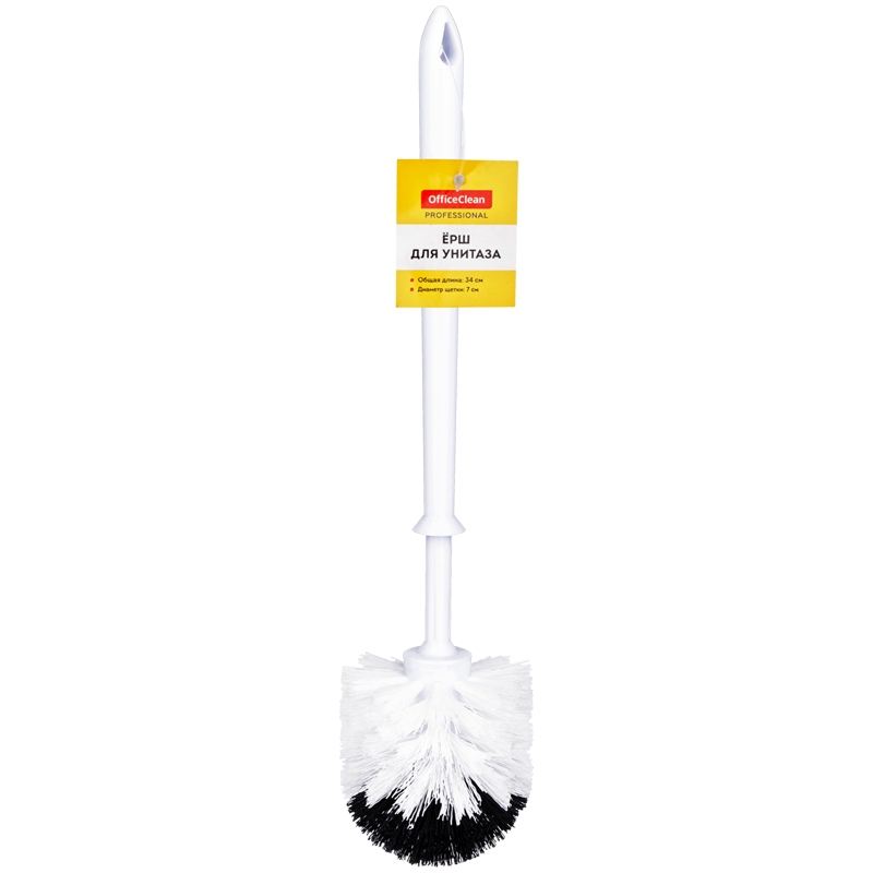 картинка Ерш для унитаза, без подставки, пластик, белый/черный, OfficeClean, 303064 от магазина Альфанит в Кунгуре