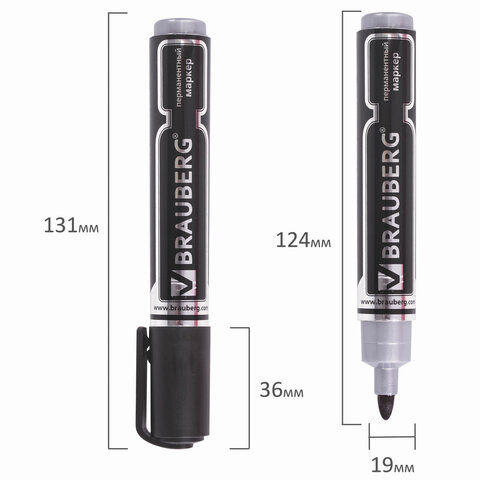 картинка Маркер перманентный, 5 мм, круглый, черный, "Neo", BRAUBERG, 150480 от магазина Альфанит в Кунгуре