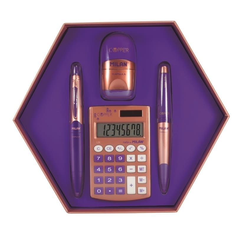 картинка Набор подарочный настольный, 4 предмета, фиолетовый, "Copper", Milan, 8740, 1032284 от магазина Альфанит в Кунгуре