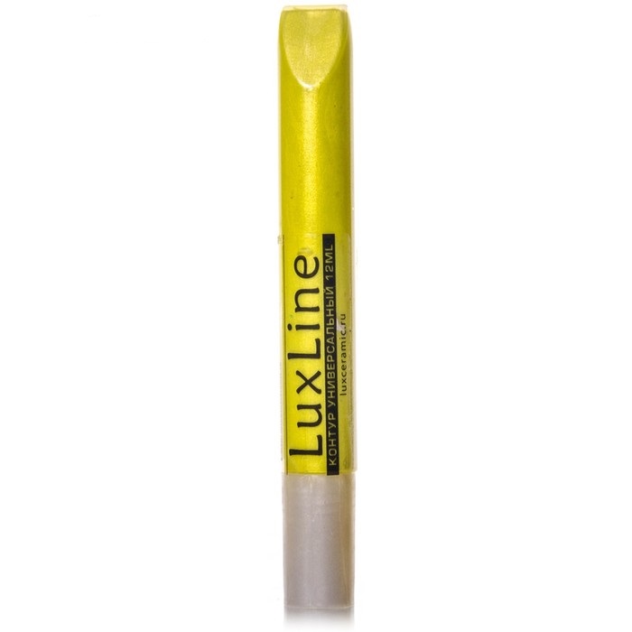 картинка Контур акриловый универсальный, 12 мл, Желтый, перламутр, "LuxLine" от магазина Альфанит в Кунгуре