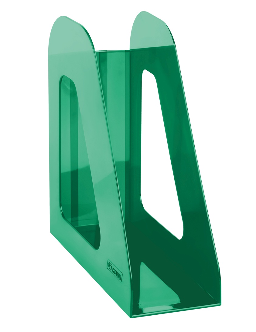 картинка Лоток для бумаг вертикальный 1 отдел, 90 мм, пластик, зеленый тонированный, "Фаворит", СТАММ, ЛТВ-30557 от магазина Альфанит в Кунгуре