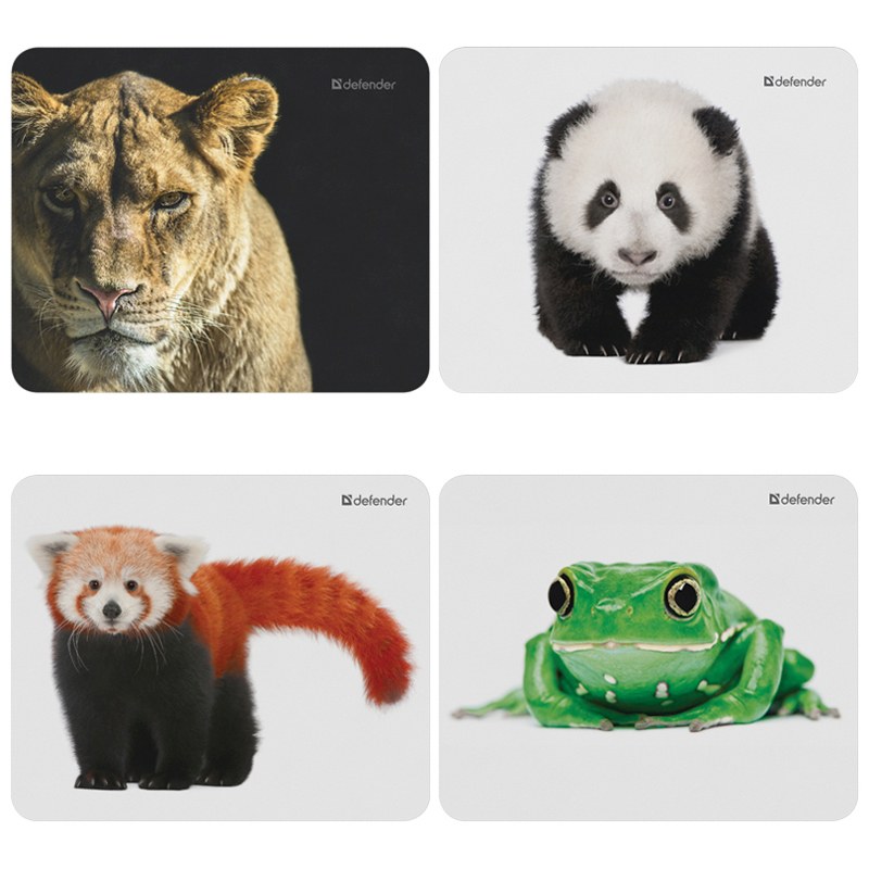 картинка Коврик для мыши Defender "Wild Animals", 220*180*2 мм, ткань/резина, 8 видов, 50803 от магазина Альфанит в Кунгуре