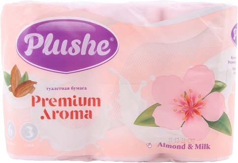 картинка Бумага туалетная, 6 шт, 3 слоя, втулка, цвет розовый, "Premium Aroma", Plushe, 046-734 от магазина Альфанит в Кунгуре