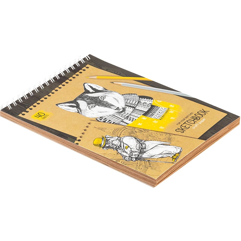 картинка Скетчбук, А5, 40 л, 80 г/м2, спираль, крафт, "Craft style", ArtSpace, СкA540грв_38355 от магазина Альфанит в Кунгуре
