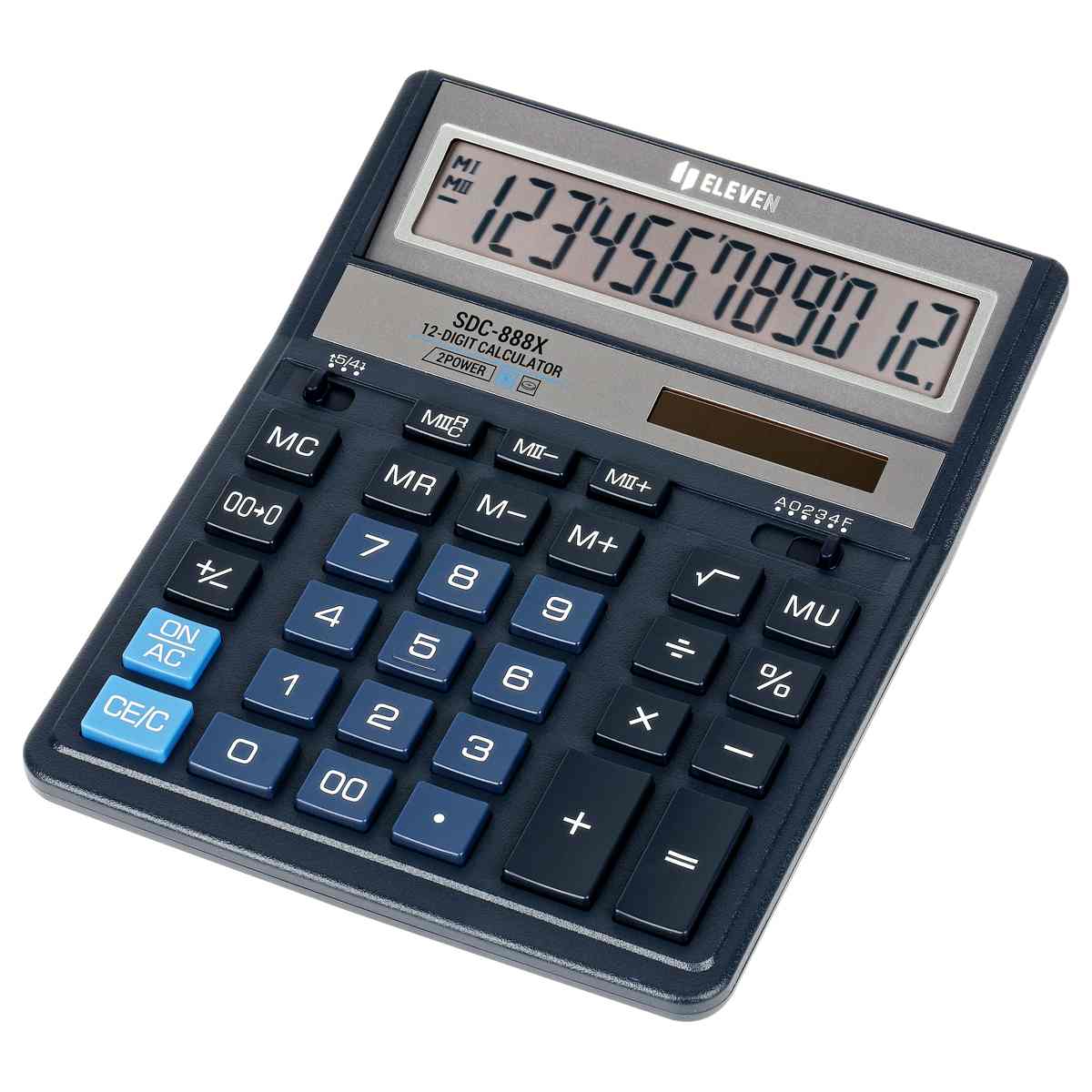 картинка Калькулятор настольный, 12 разрядов, 15,8*20,3*3 см, двойное питание, синий, "SDC-888X-BL", Eleven от магазина Альфанит в Кунгуре