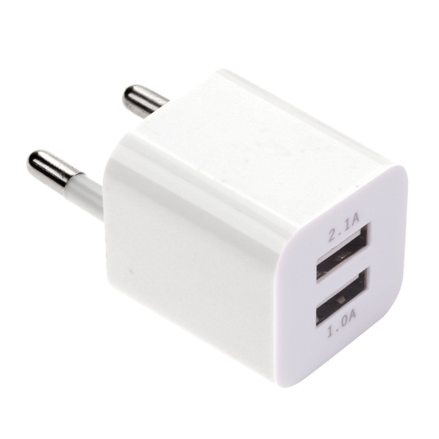 картинка Сетевое зарядное устройство, 2 порта USB, выходной ток 2,1 А, белое, SONNEN, 454797 от магазина Альфанит в Кунгуре