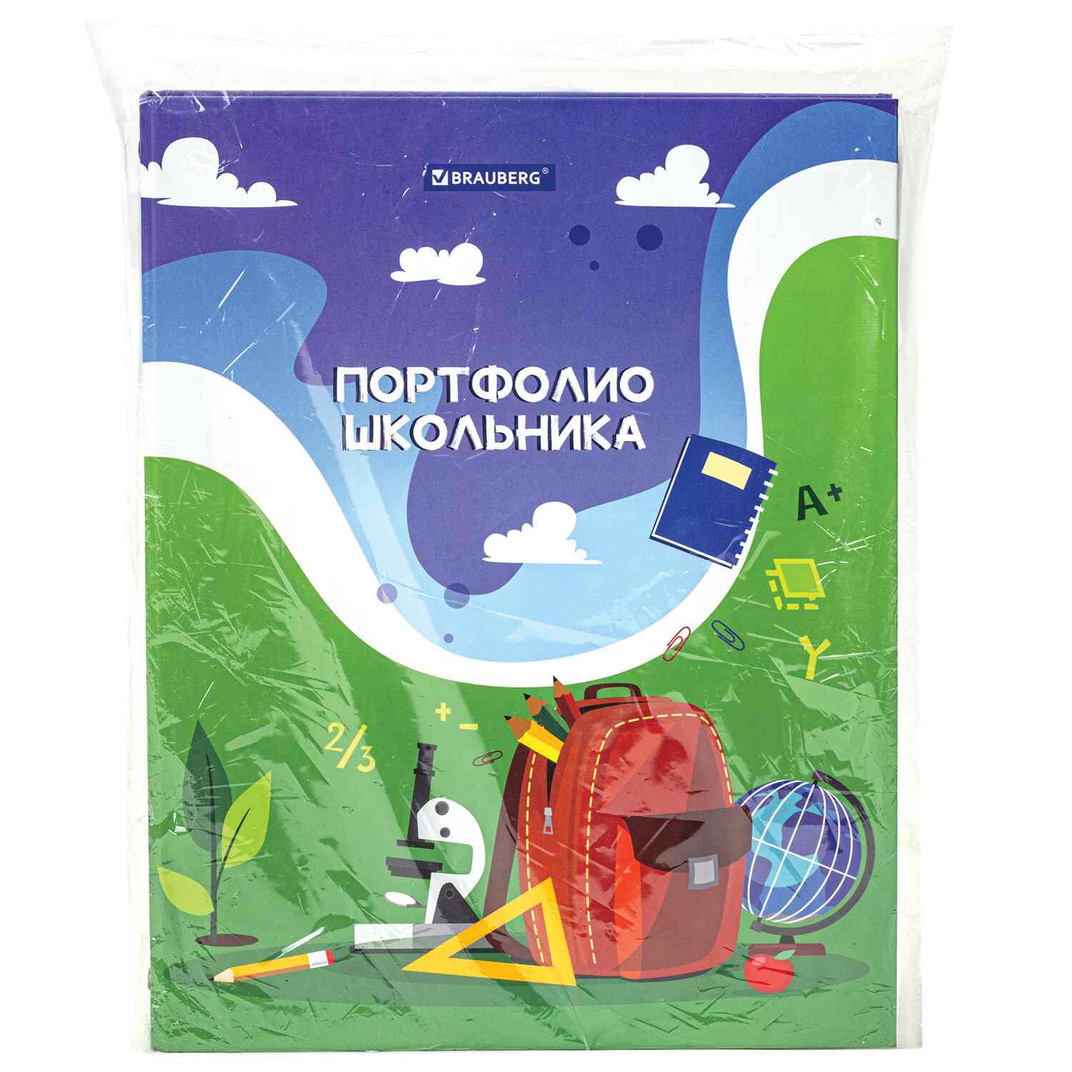 картинка Портфолио школьника, 20 файлов, 10 вкладышей, "Школьная история", BRAUBERG, 115241 от магазина Альфанит в Кунгуре